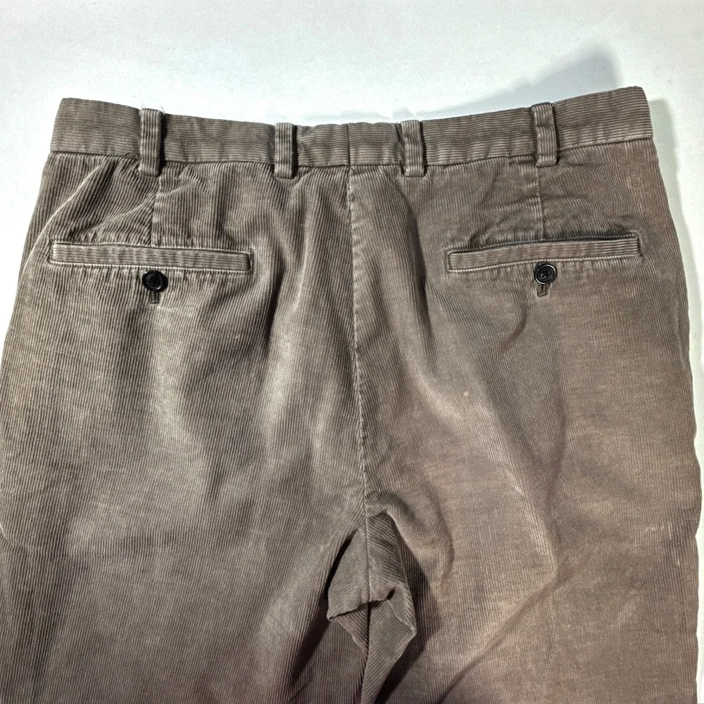 Brooks Brothers Corduroy Pants Mens 35x32 Brown Excellent Clark Fit Cotton